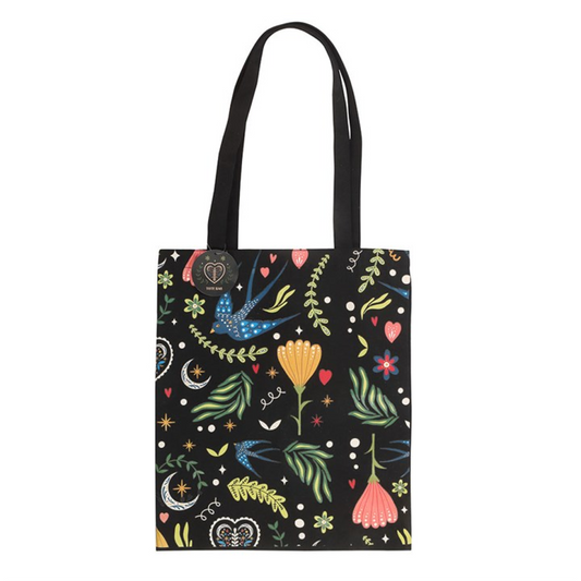 Midnight Bloom Polycotton Tote Bag