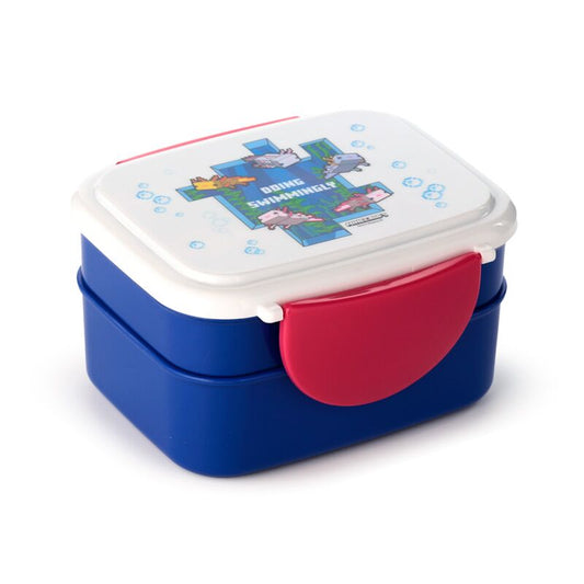 Minecraft Axolotl Clip Lock Stacked Bento Lunch Box with Cutlery