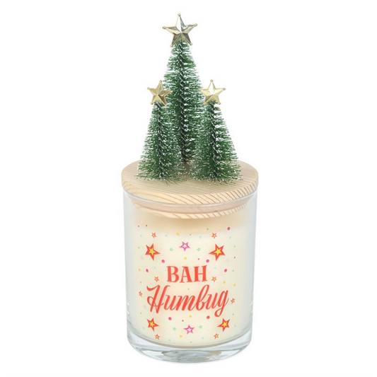 Bah Humbug Orange & Clove Glass Candle with Tree
