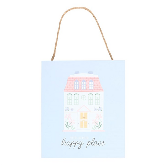 This Is Our Happy Place Pastel House Hanging Sign