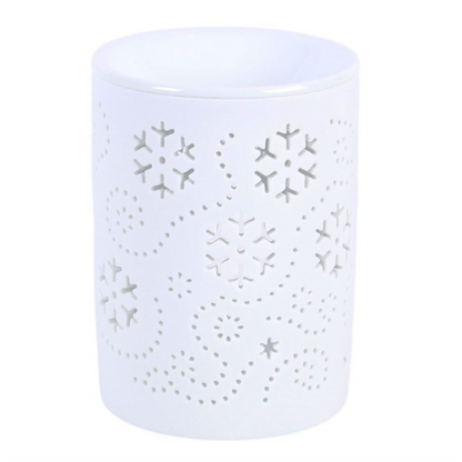 White Snowflake Cut Out Oil Burner and Wax Warmer