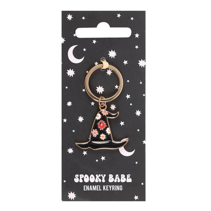 Spooky Babe Witch Hat Keyring