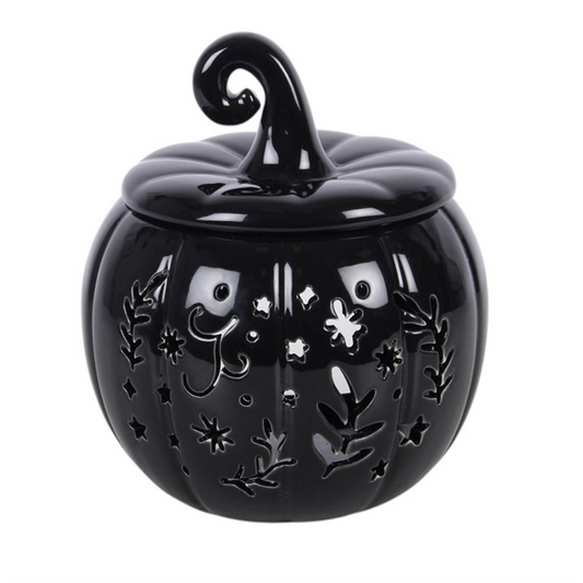 Black Folk Pumpkin Oil Burner and Wax Warmer