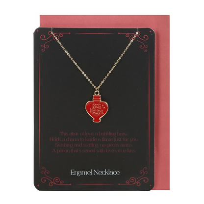 Love Potion Enamel Necklace Card