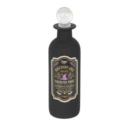 Mischief and Magic Decorative Glass Potion Bottle