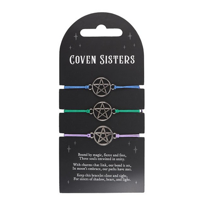 Set of 3 Coven Sisters Pentagram Bracelets