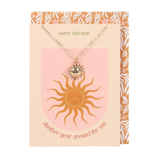 Sun Necklace on Birthday Card