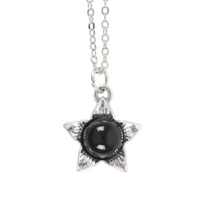 Deadly Nightshade Necklace with Black Obsidian on Greeting Card