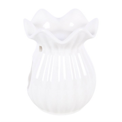White Pleated Flare Oil Burner