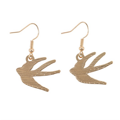 Blue Spread Your Wings Swallow Earrings