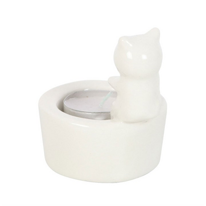 Warm Paws, Happy Heart Cat Tealight Holder