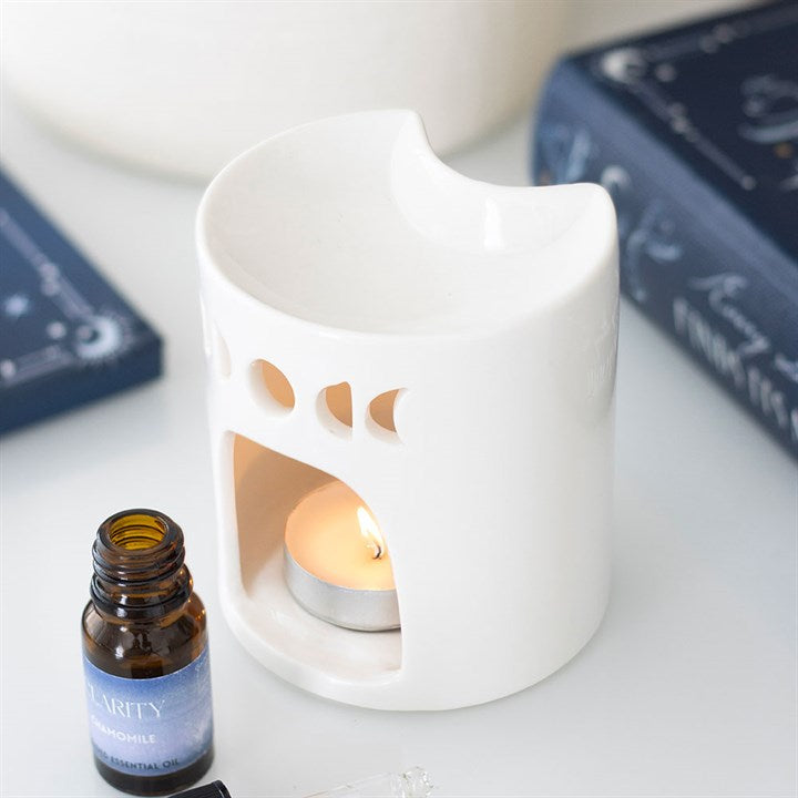 White Crescent Moon Oil Burner