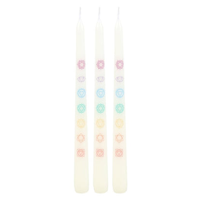 Set of 3 Chakra Balancing Taper Dinner Candles