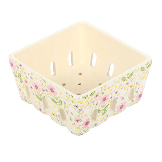 Daisy & Duck Print Ceramic Berry Basket