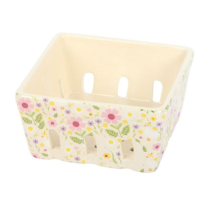 Daisy & Duck Print Ceramic Berry Basket