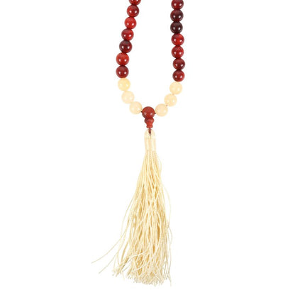Self Confidence Rosewood & Yellow Jasper Mallah Necklace