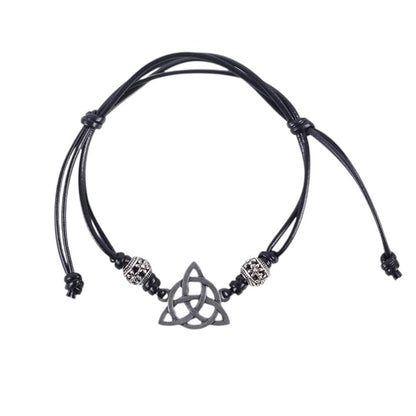 Black Celtic Triquetra Knot Cord Bracelet