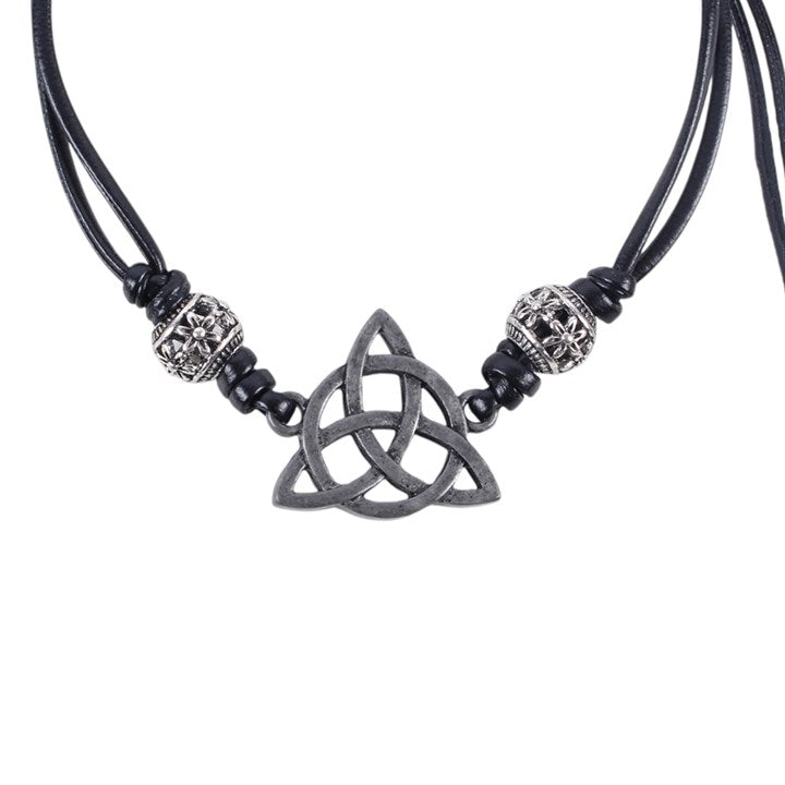 Black Celtic Triquetra Knot Cord Bracelet