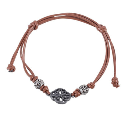 Brown Celtic Shield Knot Cord Bracelet