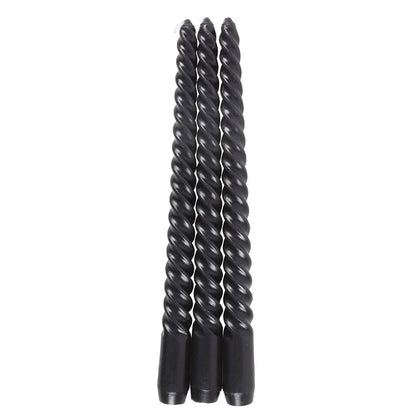 Set of 3 Dark Romance Twist Taper Candles