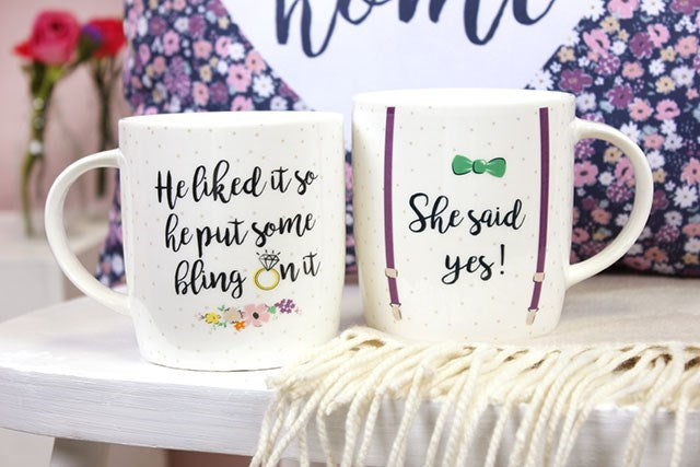 Set of 2 She Said Yes Mugs