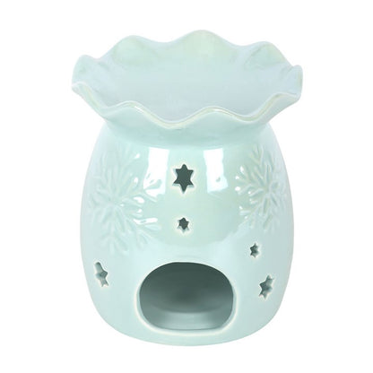 Iridescent Blue Snowflake Oil Burner and Wax Warmer