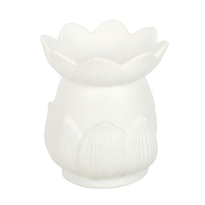 White Lotus Flower Oil Burner