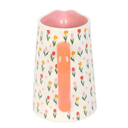 Tulip Print Ceramic Flower Jug