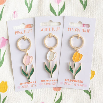 Pink Tulip Keyring