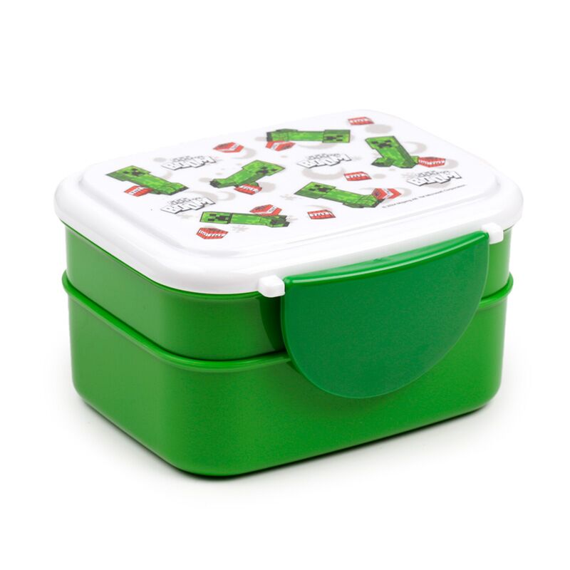 Minecraft SSS… Boom Clip Lock Stacked Bento Lunch Box with Cutlery