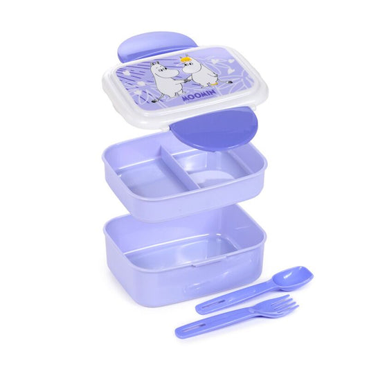 Moomin Tammi Clip Lock Stacked Bento Lunch Box with Cutlery