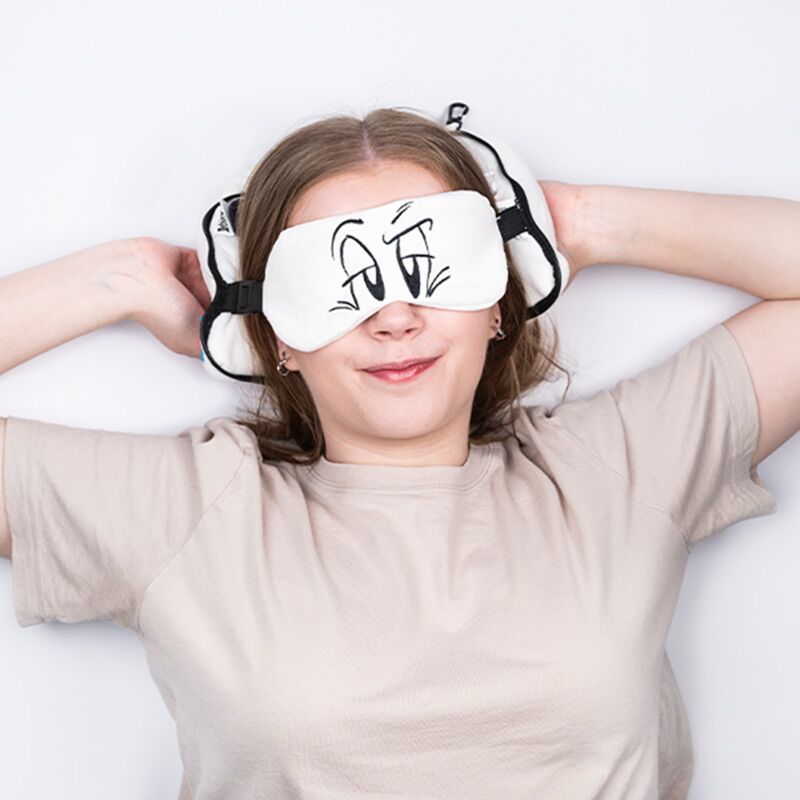 Relaxeazzz Idefix (Dogmatix) Asterix Plush Travel Pillow & Eye Mask