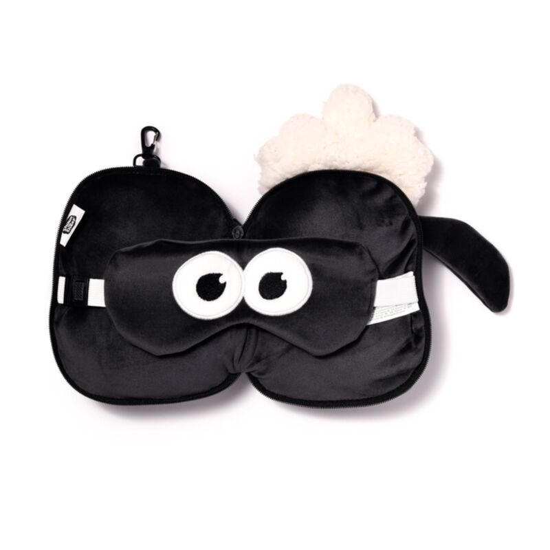 Relaxeazzz Shaun the Sheep Shaped Plush Travel Pillow & Eye Mask