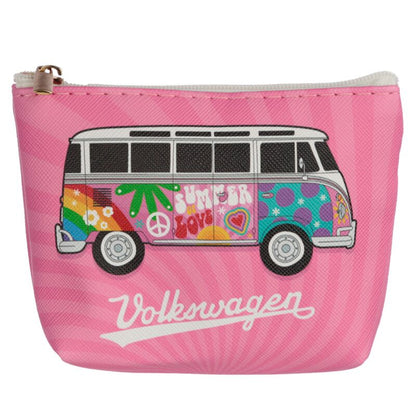 Volkswagen VW T1 Camper Bus Surf & Summer PVC Purse - Pink