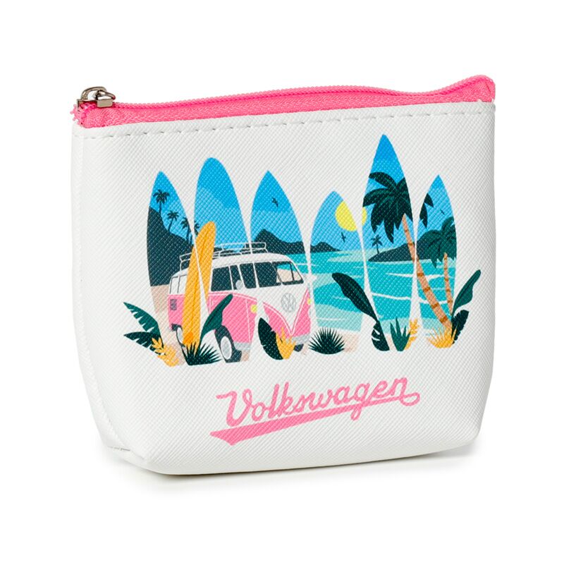 Volkswagen VW T1 Camper Bus Waves are Calling PVC Purse - Pink