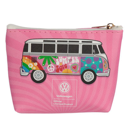 Volkswagen VW T1 Camper Bus Surf & Summer PVC Purse - Pink