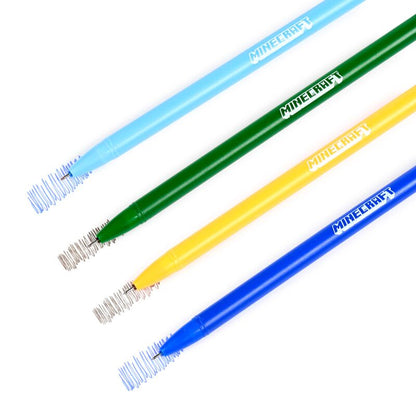 Set of 4 Erasable Pens with Minecraft Chibi Silicone Topper
