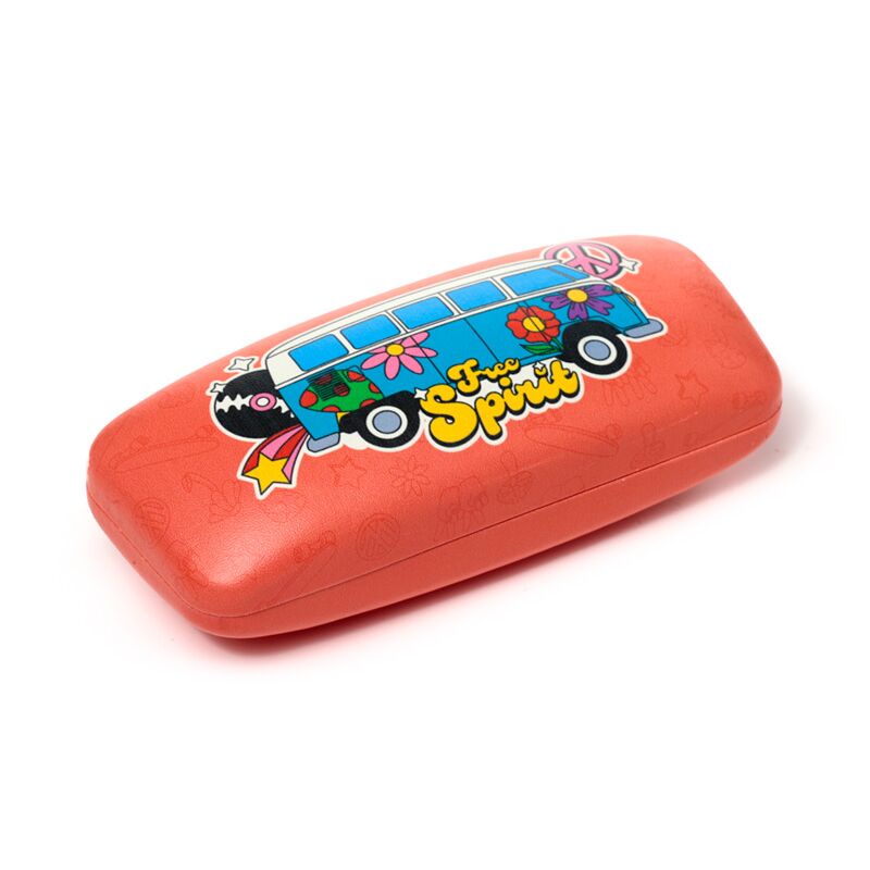 Glasses/Sunglasses Case Volkswagen VW T1 Camper Bus Retro - Red
