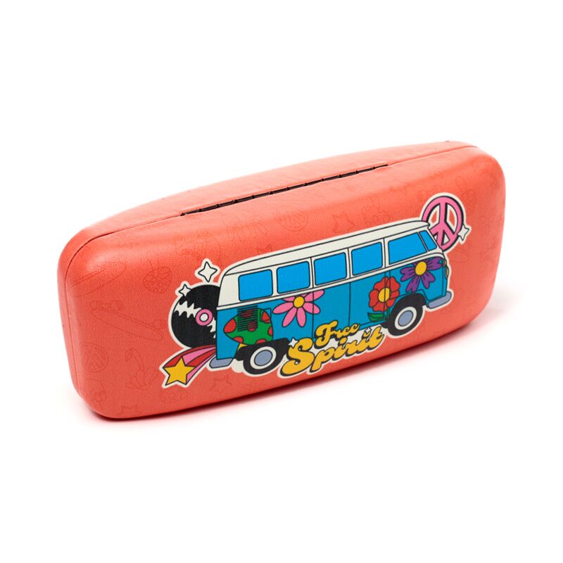 Glasses/Sunglasses Case Volkswagen VW T1 Camper Bus Retro - Red