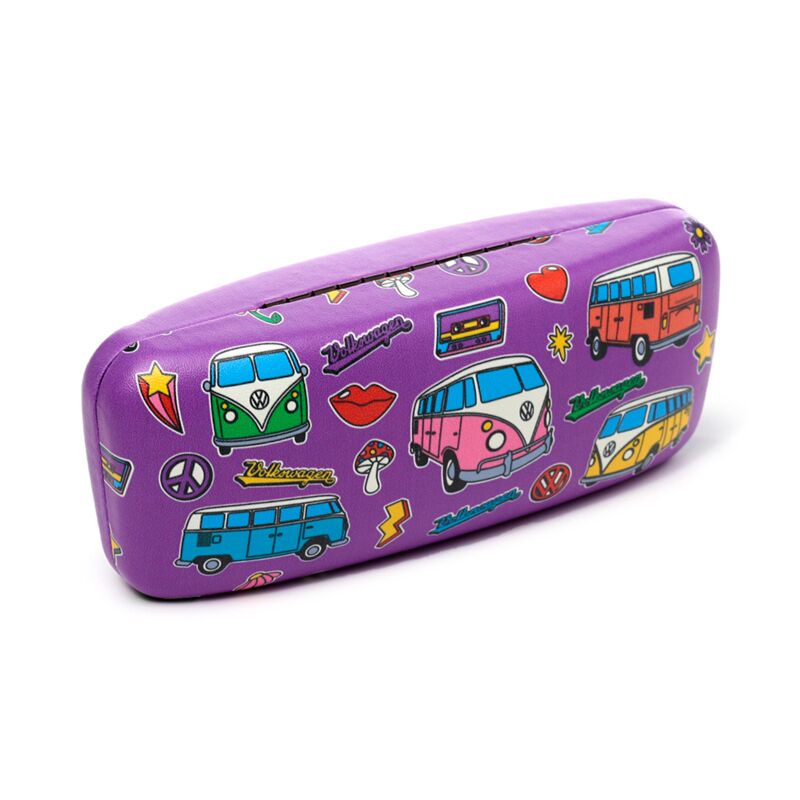 Glasses/Sunglasses Case Volkswagen VW T1 Camper Bus Retro - Purple