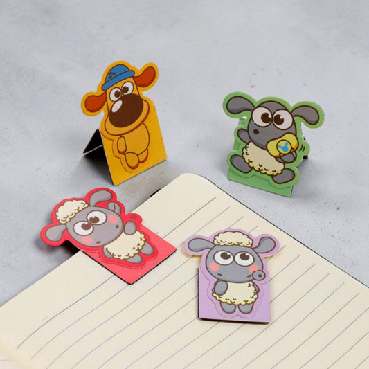 Kawaii Cute Shaun the Sheep Magnetic Bookmark Set