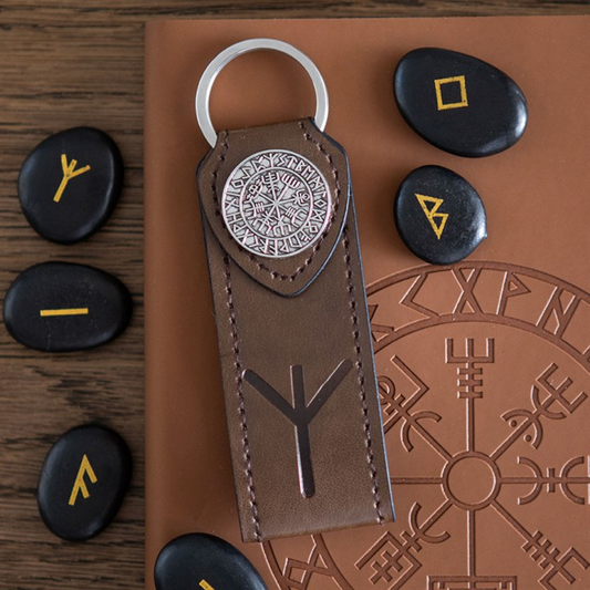 Protection Viking Rune Faux Leather Keyring
