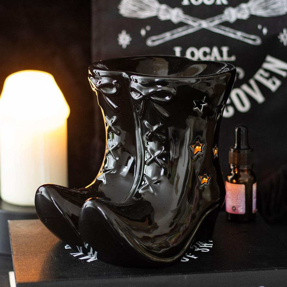 Black Witch Boots Oil Burner
